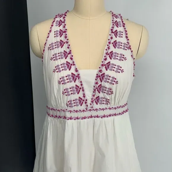 AKEMI KIN ANTHROPOLOGIE white cotton boho dress sz 10 or m - Picture 2 of 7